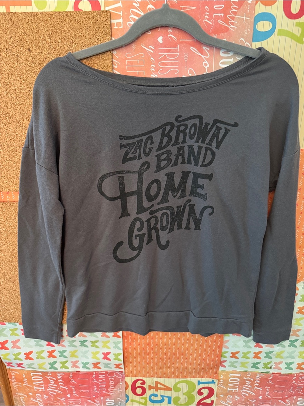 Zac Brown Band "Home Grown" Grey Graphic Long Sleeve Shirt